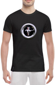 Футболка чоловіча Globuspioner класична Ford Mustang чорна принт спереду