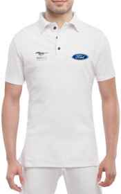 Футболка чоловіча Globuspioner поло Ford 50 Years біла принт спереду