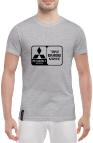 Футболка мужская Globuspioner классическая Mitsubishi Triple Diamon Service серый спереди