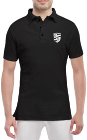 Футболка чоловіча Globuspioner поло Porsche Stuttgart чорна принт спереду