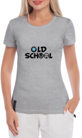 Футболка жіноча Globuspioner класична BMW Old School сіра принт спереду