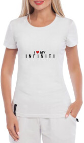 Футболка женская Globuspioner классическая I love My Infiniti белая принт спереди