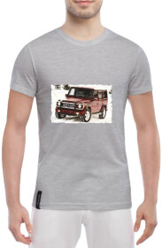 Футболка чоловіча Globuspioner класична Gelandewagen Small Car сіра принт спереду