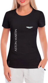 Футболка женская Globuspioner классическая Aston Martin черная принт спереди