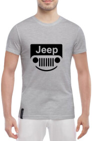 Футболка мужская Globuspioner классическая Jeep Smile серый спереди