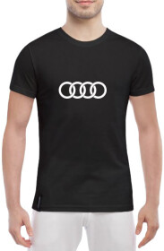 Футболка чоловіча Globuspioner класична Audi Rings Logo чорна принт спереду