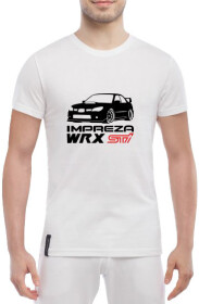 Футболка чоловіча Globuspioner класична Impreza WRX біла принт спереду