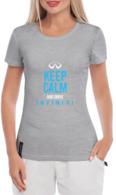 Футболка женская Globuspioner классическая Infiniti Keep Calm серая принт спереди
