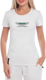 Футболка женская Globuspioner классическая Aston Martin Wings Art белая принт спереди