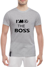 Футболка мужская Globuspioner классическая Lexus I´m the Boss серый спереди
