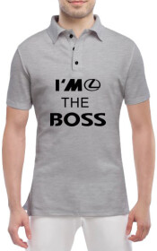 Футболка мужская Globuspioner поло Lexus I´m the Boss серый спереди