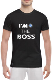 Футболка чоловіча Globuspioner класична BMW I´m the Boss чорна принт спереду
