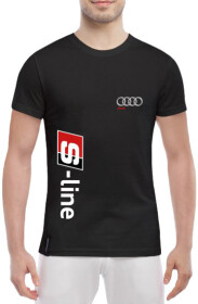 Футболка чоловіча Globuspioner класична Audi S-Line Red чорна принт спереду