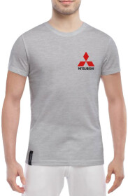 Футболка мужская Globuspioner классическая Mitsubishi Mini Logo серый спереди