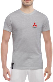 Футболка мужская Globuspioner классическая Mitsubishi Motors Mini Logo серый спереди