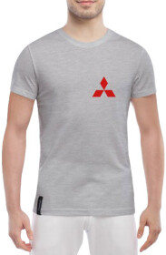 Футболка мужская Globuspioner классическая Mitsubishi Mini Sign v2 серый спереди