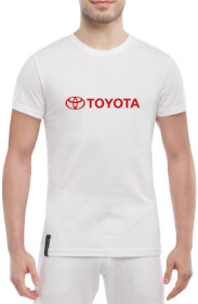 Футболка чоловіча Globuspioner класична Toyota Logo Wide біла принт спереду