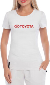 Футболка жіноча Globuspioner класична Toyota Logo Wide біла принт спереду