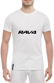 Футболка чоловіча Globuspioner класична Toyota RAV4 біла принт спереду