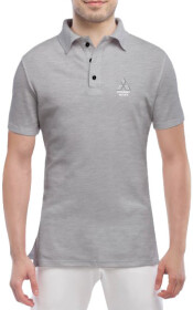 Футболка мужская Globuspioner поло Mitsubishi Motors Mini Logo Silver серый спереди