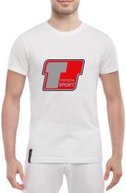 Футболка мужская Globuspioner классическая Toyota T Sport Grey белый спереди