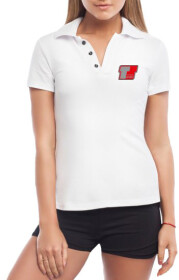 Футболка жіноча Globuspioner поло Toyota T Sport Grey біла принт спереду