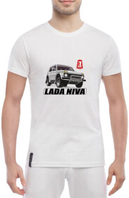 Футболка чоловіча Globuspioner класична Niva 2131 White біла принт спереду