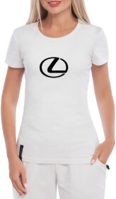 Футболка женская Globuspioner классическая Lexus Logo Big белая принт спереди