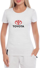 Футболка женская Globuspioner классическая Toyota Big Logo v1 белая принт спереди
