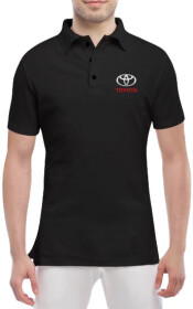 Футболка чоловіча Globuspioner поло Toyota Big Logo v2 чорна принт спереду