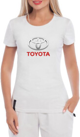 Футболка женская Globuspioner классическая Toyota Big Logo v2 белая принт спереди