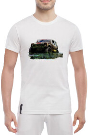 Футболка чоловіча Globuspioner класична Niva Offroad біла принт спереду