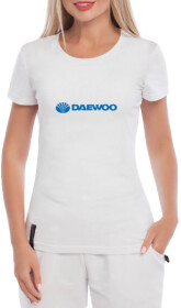 Футболка женская Globuspioner классическая Daewoo Logo белая принт спереди