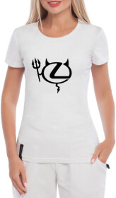 Футболка женская Globuspioner классическая Lexus Devil Logo белая принт спереди