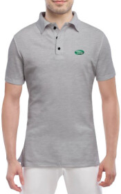 Футболка чоловіча Globuspioner поло Land Rover Logo сіра принт спереду