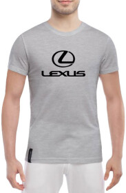 Футболка мужская Globuspioner классическая Lexus Logo Big v2 серый спереди