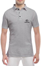 Футболка мужская Globuspioner поло Lexus Logo Big v2 серый спереди