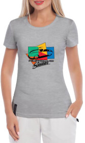 Футболка женская Globuspioner классическая Porsche Speedster серая принт спереди