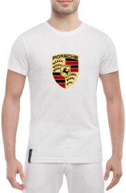 Футболка мужская Globuspioner классическая Porsche Big Logo белый спереди
