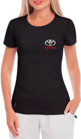 Футболка женская Globuspioner классическая Toyota Mini Logo черная принт спереди