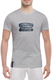 Футболка чоловіча Globuspioner класична Land Rover Steel сіра принт спереду