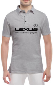 Футболка мужская Globuspioner поло Lexus Slogans серый спереди