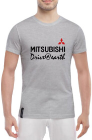 Футболка мужская Globuspioner классическая Mitsubishi Slogans серый спереди