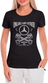 Футболка женская Globuspioner классическая Mercedes Retro черная принт спереди