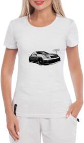 Футболка жіноча Globuspioner класична Infiniti G35 біла принт спереду