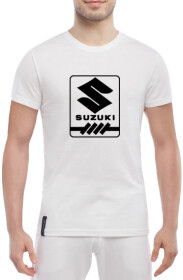 Футболка мужская Globuspioner классическая Suzuki Logo Vector белый спереди