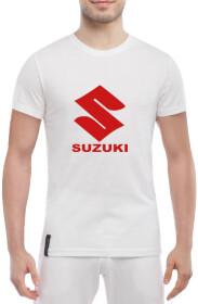 Футболка мужская Globuspioner классическая Suzuki Big Logo белый спереди