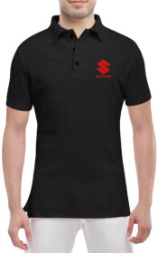 Футболка мужская Globuspioner поло Suzuki Big Logo черный спереди