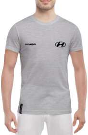 Футболка чоловіча Globuspioner класична Hyundai Logo Wide сіра принт спереду