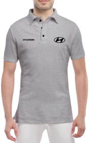 Футболка мужская Globuspioner поло Hyundai Logo Wide серый спереди